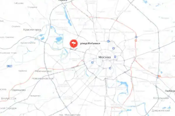Карта объекта «Мневники, Москва» — география выполненных работ